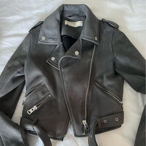 Zara Gray Suede XS moto jacket